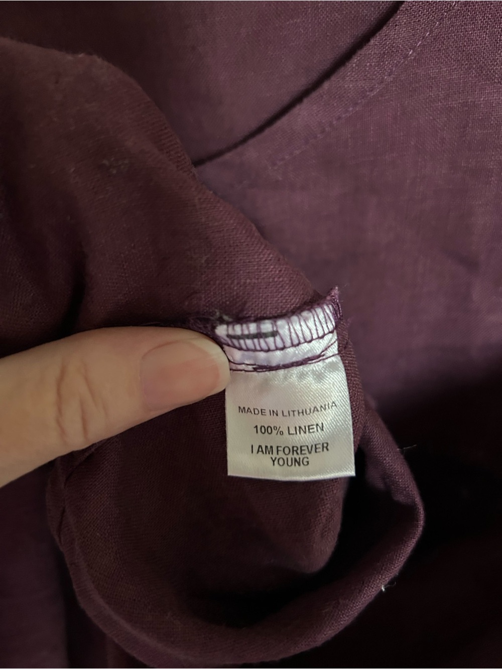 Flax Linen Sleeveless Tank Top in Plum - Picture 4 of 9